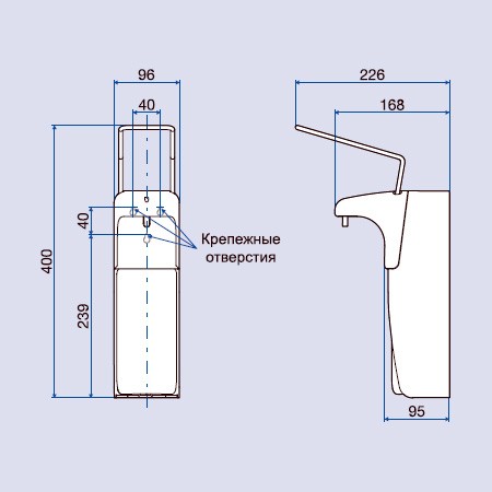 Дозатор локтевой пластик (белый) Saraya MDS-1000PW  объем 1,0 л