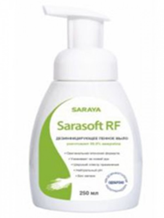 Sarasoft RF Дезинфицирующее средство (пенное мыло), флакон с помпой 250 мл